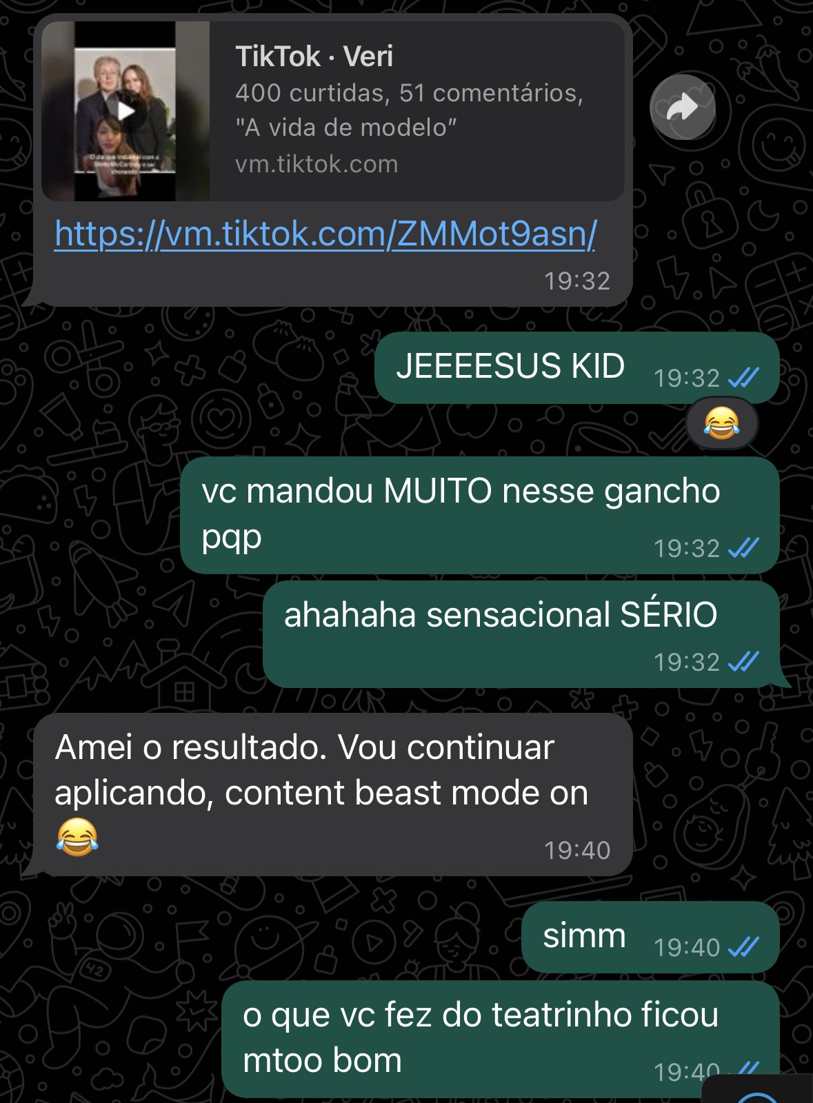 Depoimento de aluno