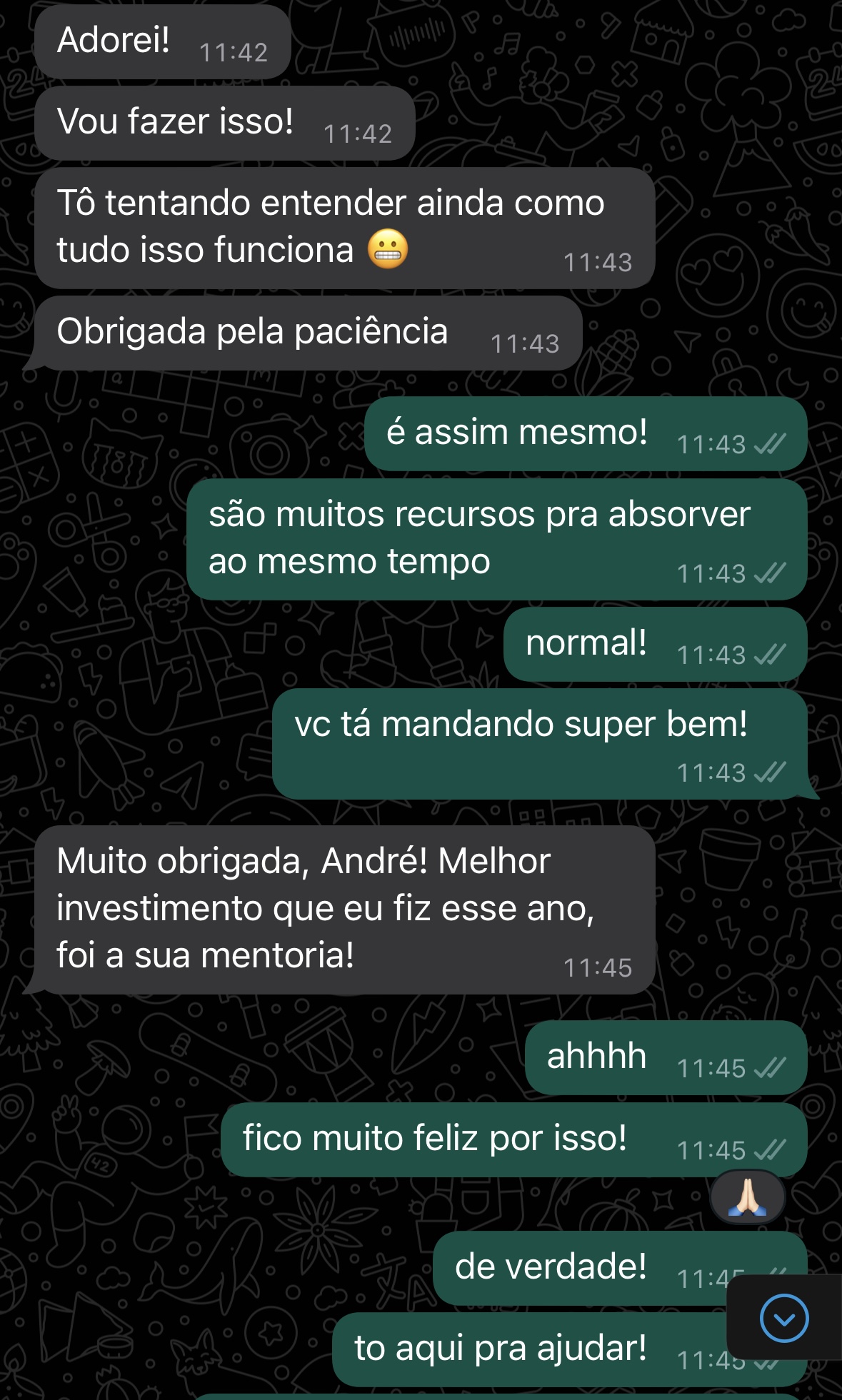 Depoimento de aluno