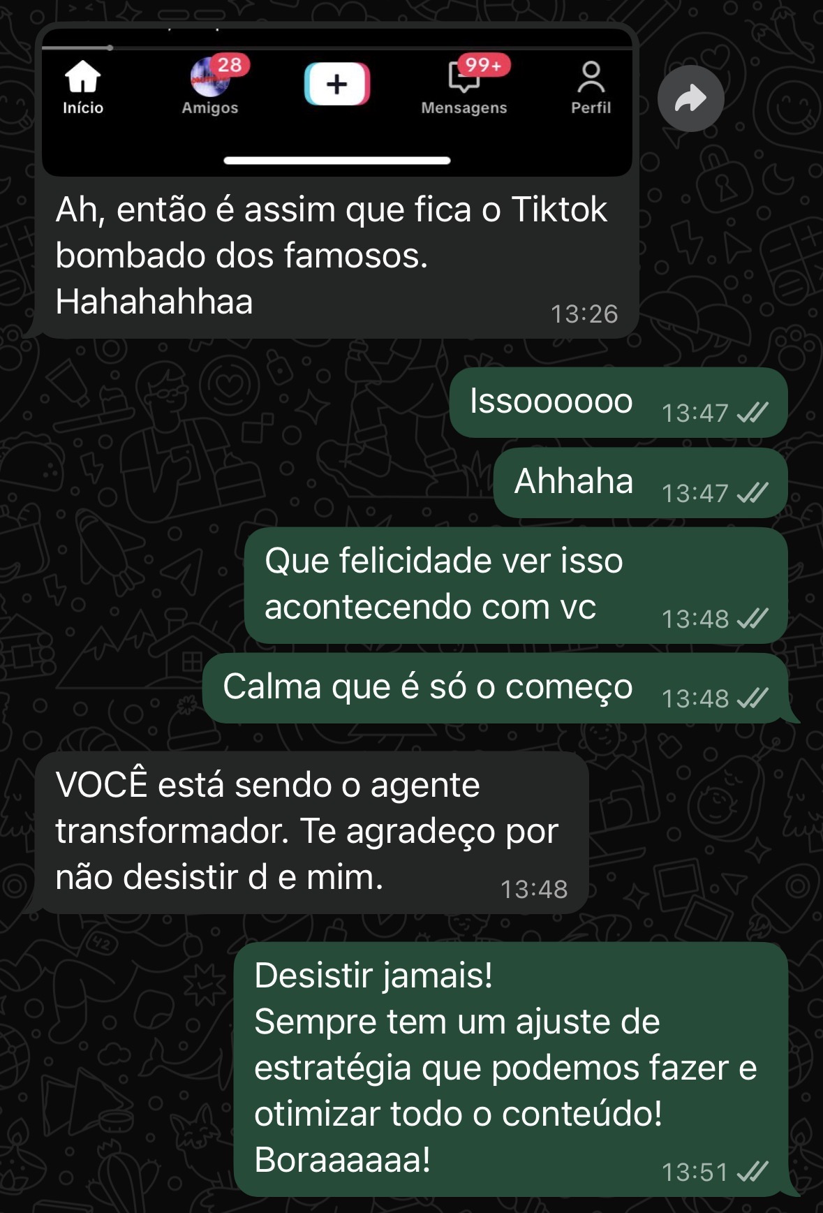Depoimento de aluno