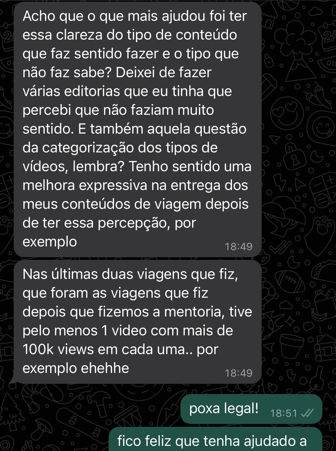 Depoimento de aluno