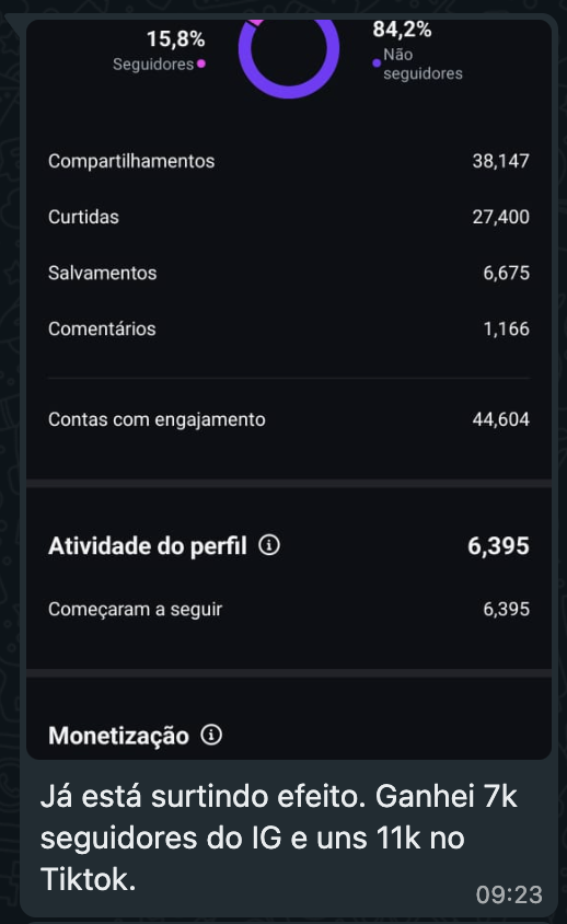 Depoimento de aluno